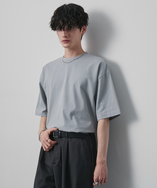 CIYOT(シヨウト)の「【CIYOT】USAコットン レギュラーフィット クルーネック 半袖Tシャツ<接触冷感・UVカット>(Tシャツ/カットソー・メンズ・グリーン系/ライトグレー系/ホワイト系/チャコールグレー/レッド系/ブラック/モカ・S/L/M)」の12枚目の写真