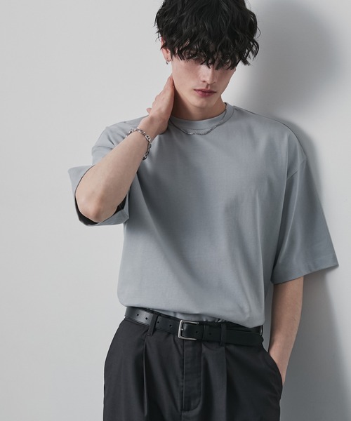 CIYOT(シヨウト)の「【CIYOT】USAコットン レギュラーフィット クルーネック 半袖Tシャツ<接触冷感・UVカット>(Tシャツ/カットソー・メンズ・グリーン系/ライトグレー系/ホワイト系/チャコールグレー/レッド系/ブラック/モカ・S/L/M)」の13枚目の写真