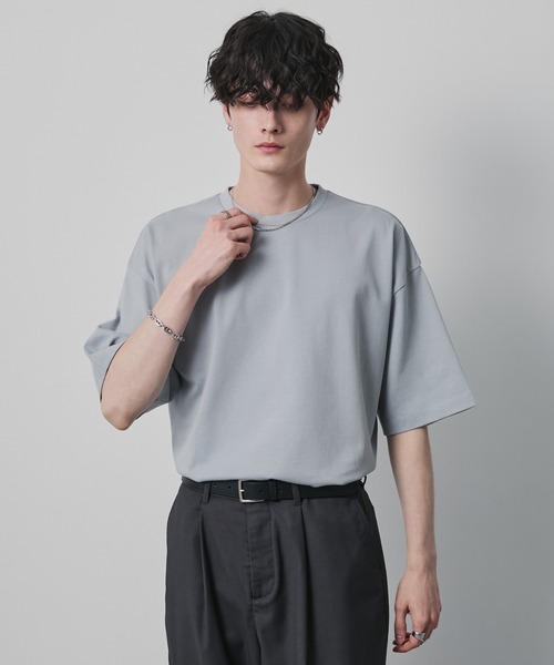 CIYOT(シヨウト)の「【CIYOT】USAコットン レギュラーフィット クルーネック 半袖Tシャツ<接触冷感・UVカット>(Tシャツ/カットソー・メンズ・グリーン系/ライトグレー系/ホワイト系/チャコールグレー/レッド系/ブラック/モカ・S/L/M)」の14枚目の写真