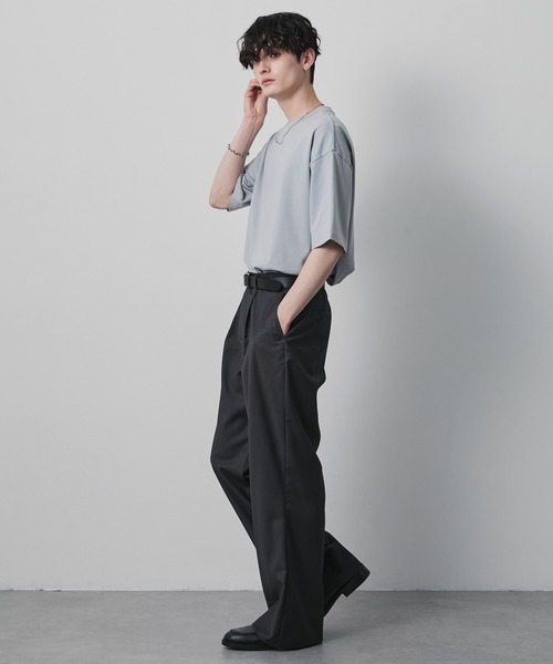 CIYOT(シヨウト)の「【CIYOT】USAコットン レギュラーフィット クルーネック 半袖Tシャツ<接触冷感・UVカット>(Tシャツ/カットソー・メンズ・グリーン系/ライトグレー系/ホワイト系/チャコールグレー/レッド系/ブラック/モカ・S/L/M)」の21枚目の写真