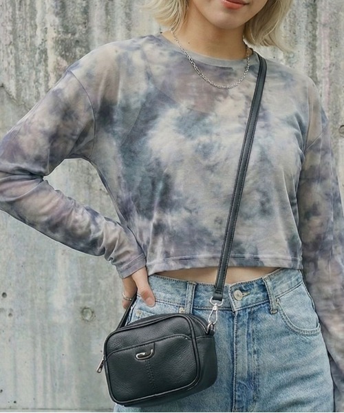 Belle Cie（ベルシー）の「シアーグラデーションショートトップス（Tシャツ/カットソー・レディース・パープル/ネイビー・FREE）」の8枚目の写真