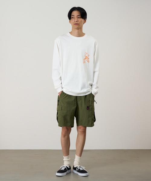 Gramicci(グラミチ)の「STICKY HANDS L/S TEE / スティッキーハンズロングスリーブTシャツ Gramicci グラミチ(Tシャツ/カットソー・メンズ・ブラック系その他/オレンジ系その他/ホワイト・XXL/XL/L/M/S)」の7枚目の写真