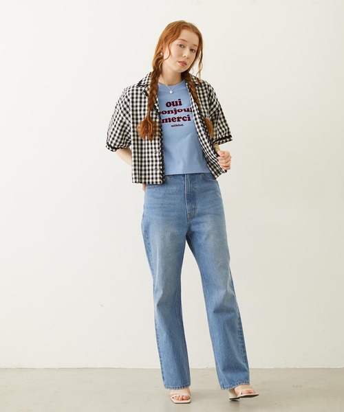 MILKFED.（ミルクフェド）の「TRIMMED GINGHAM CHECK SHIRT（シャツ/ブラウス・レディース・ブラウン/レッド/ブラック・ONE SIZE）」の9枚目の写真