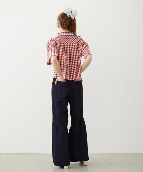 MILKFED.（ミルクフェド）の「TRIMMED GINGHAM CHECK SHIRT（シャツ/ブラウス・レディース・ブラウン/レッド/ブラック・ONE SIZE）」の22枚目の写真