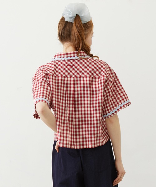 MILKFED.（ミルクフェド）の「TRIMMED GINGHAM CHECK SHIRT（シャツ/ブラウス・レディース・ブラウン/レッド/ブラック・ONE SIZE）」の20枚目の写真