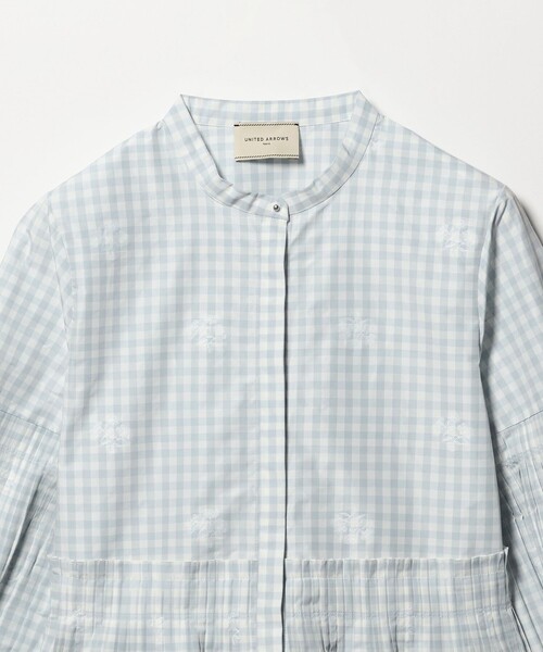 UNITED ARROWS（ユナイテッドアローズ）の「ギンガムチェック フラワー ジャガード ブラウス ‐ウォッシャブル‐（シャツ/ブラウス・レディース・オフホワイト/ブラック・38/36）」の4枚目の写真