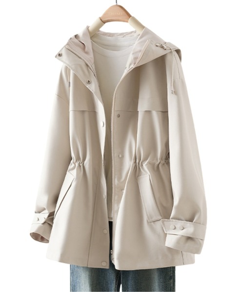 AMAJI(アマジ)の「ミドル丈フードジャケット(その他アウター・レディース・ホワイト・XX-LARGE/X-LARGE/LARGE/MEDIUM)」の4枚目の写真