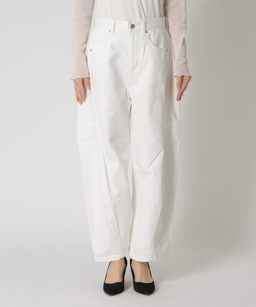 Jines（ジネス）の「カーブデニムパンツ（デニムパンツ・レディース・ホワイト/インディゴブルー・38）」の10枚目の写真