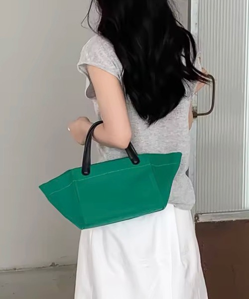 enlit(エンリット)の「【 enlit 】 舟形 2way ミニ コットン トートバッグ(トートバッグ・レディース・ホワイト/ブラック/グリーン・FREE)」の13枚目の写真
