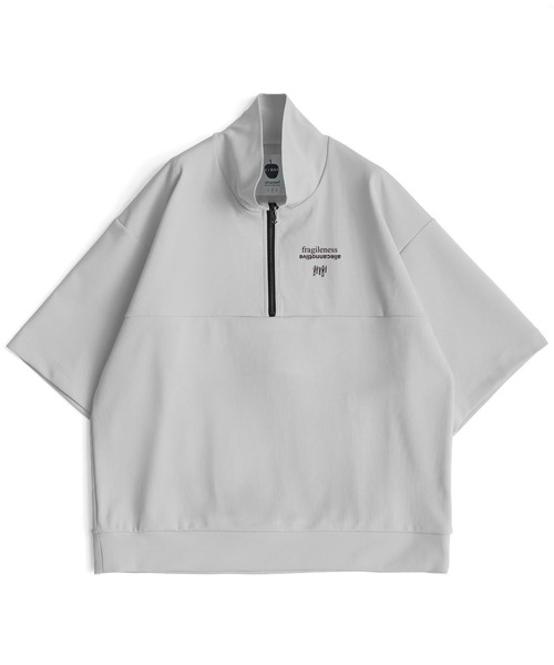 SHAREEF（シャリーフ）の「GEORGETTE JQ HALF-ZIP S/S（Tシャツ/カットソー・メンズ・ブラック/ホワイト系その他・1/2）」の4枚目の写真