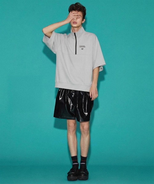 SHAREEF（シャリーフ）の「GEORGETTE JQ HALF-ZIP S/S（Tシャツ/カットソー・メンズ・ブラック/ホワイト系その他・1/2）」の5枚目の写真