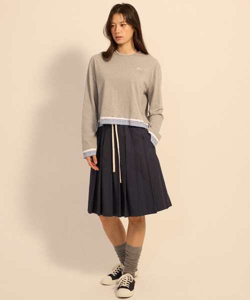 Mardi Mercredi(マルディメクルディ)の「DESTROYED LAYERED TOP CHECK / デストロイド レイヤード トップ チェック(Tシャツ/カットソー・レディース・ネイビー/グレー・FREE)」の13枚目の写真
