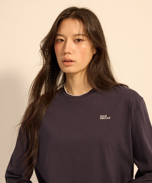 Mardi Mercredi(マルディメクルディ)の「DESTROYED LAYERED TOP CHECK / デストロイド レイヤード トップ チェック(Tシャツ/カットソー・レディース・ネイビー/グレー・FREE)」の5枚目の写真
