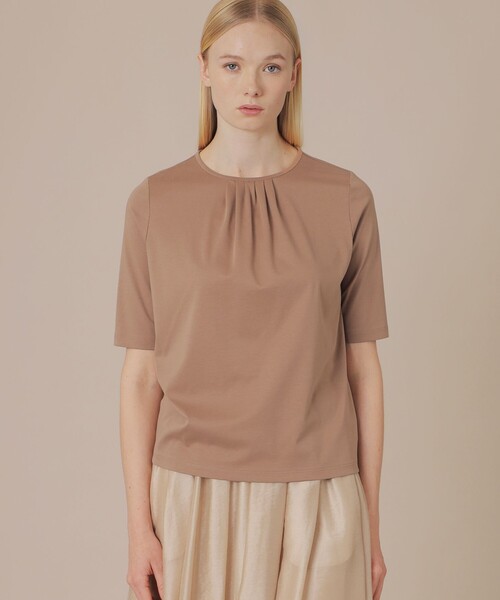 MACKINTOSH LONDON(マッキントッシュ ロンドン)の「【SUPER FINE LAB.】パウダーシュガーコットンTシャツ(Tシャツ/カットソー・レディース・ホワイト/ブラック/ベージュ・38)」の1枚目の写真