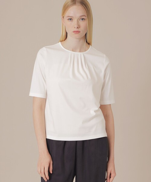 MACKINTOSH LONDON(マッキントッシュ ロンドン)の「【SUPER FINE LAB.】パウダーシュガーコットンTシャツ(Tシャツ/カットソー・レディース・ホワイト/ブラック/ベージュ・38)」の2枚目の写真