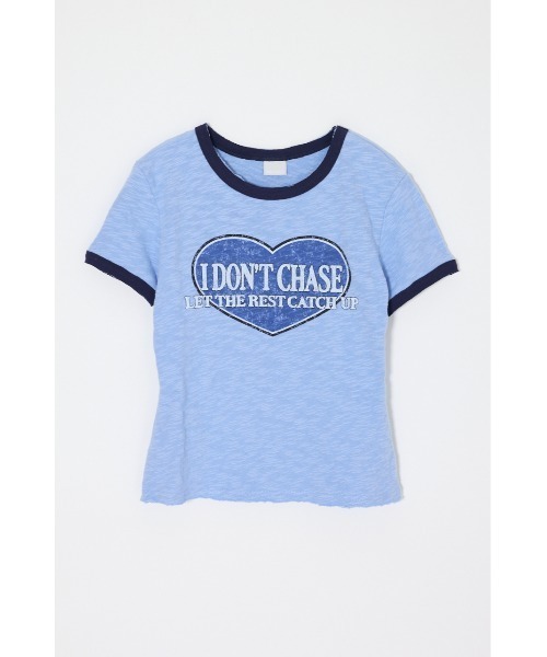 MOUSSY（マウジー）の「I DON'T CHASE RINGER Tシャツ（Tシャツ/カットソー・レディース・ライトブラック/オフホワイト/ブルー・FREE）」の9枚目の写真