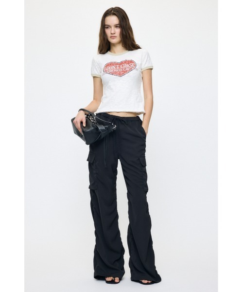 MOUSSY（マウジー）の「I DON'T CHASE RINGER Tシャツ（Tシャツ/カットソー・レディース・ライトブラック/オフホワイト/ブルー・FREE）」の13枚目の写真