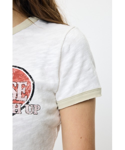 MOUSSY（マウジー）の「I DON'T CHASE RINGER Tシャツ（Tシャツ/カットソー・レディース・ライトブラック/オフホワイト/ブルー・FREE）」の19枚目の写真