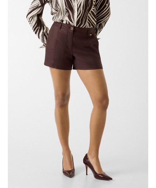 Guess(ゲス)の「ISABEAU Linen Short ショートパンツ(その他パンツ・レディース・ブラウン・X-SMALL/SMALL/MEDIUM)」の1枚目の写真