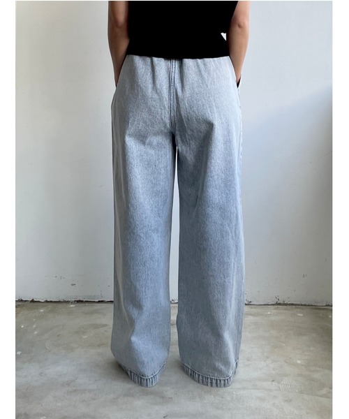 fireservice（ファイヤーサービス）の「【 Fire Service / ファイヤーサービス 】 WIDE EASY PANTS / ワイドイージーパンツ　L.BLUE（デニムパンツ・レディース・ライトブルー・1）」の4枚目の写真