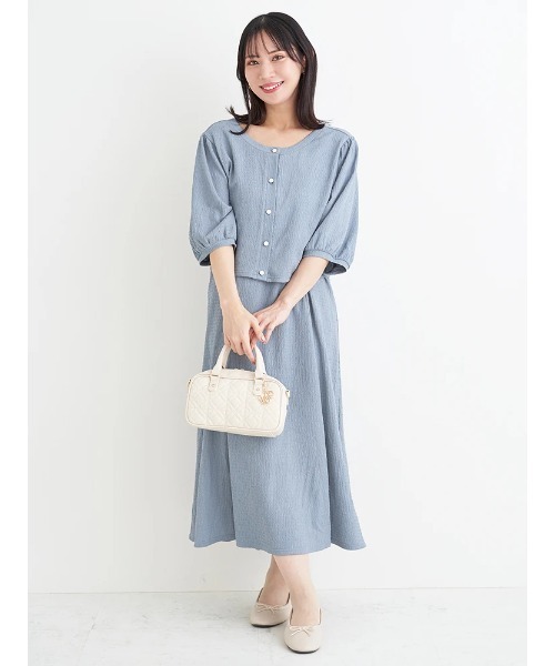 Re-J&SUPURE(リジェイアンドスプル)の「【大きいサイズ】【マルチWAY】リボンカーディガン×キャミワンピース(ワンピース・レディース・ブルー/ブラック/ベージュ・XXXX-LARGE/XXX-LARGE/XX-LARGE)」の3枚目の写真