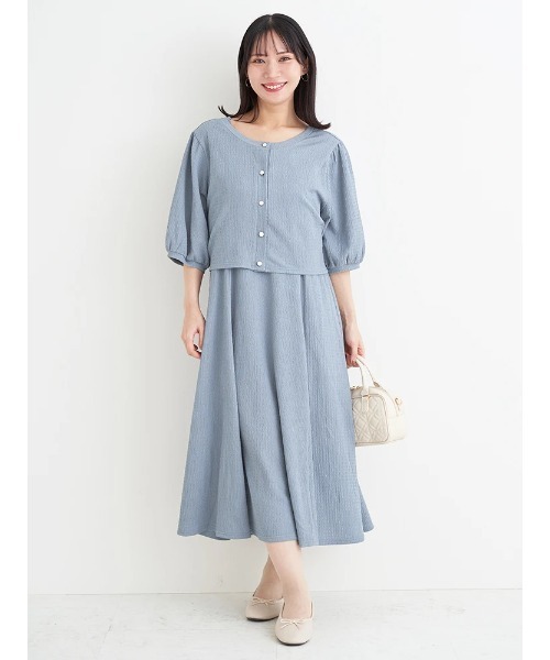 Re-J&SUPURE(リジェイアンドスプル)の「【大きいサイズ】【マルチWAY】リボンカーディガン×キャミワンピース(ワンピース・レディース・ブルー/ブラック/ベージュ・XXXX-LARGE/XXX-LARGE/XX-LARGE)」の5枚目の写真
