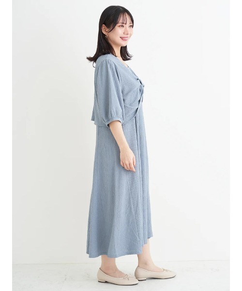 Re-J&SUPURE(リジェイアンドスプル)の「【大きいサイズ】【マルチWAY】リボンカーディガン×キャミワンピース(ワンピース・レディース・ブルー/ブラック/ベージュ・XXXX-LARGE/XXX-LARGE/XX-LARGE)」の14枚目の写真