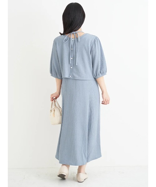 Re-J&SUPURE(リジェイアンドスプル)の「【大きいサイズ】【マルチWAY】リボンカーディガン×キャミワンピース(ワンピース・レディース・ブルー/ブラック/ベージュ・XXXX-LARGE/XXX-LARGE/XX-LARGE)」の15枚目の写真