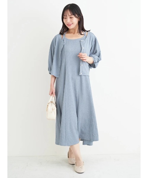 Re-J&SUPURE(リジェイアンドスプル)の「【大きいサイズ】【マルチWAY】リボンカーディガン×キャミワンピース(ワンピース・レディース・ブルー/ブラック/ベージュ・XXXX-LARGE/XXX-LARGE/XX-LARGE)」の17枚目の写真