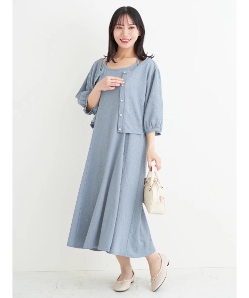 Re-J&SUPURE(リジェイアンドスプル)の「【大きいサイズ】【マルチWAY】リボンカーディガン×キャミワンピース(ワンピース・レディース・ブルー/ブラック/ベージュ・XXXX-LARGE/XXX-LARGE/XX-LARGE)」の18枚目の写真