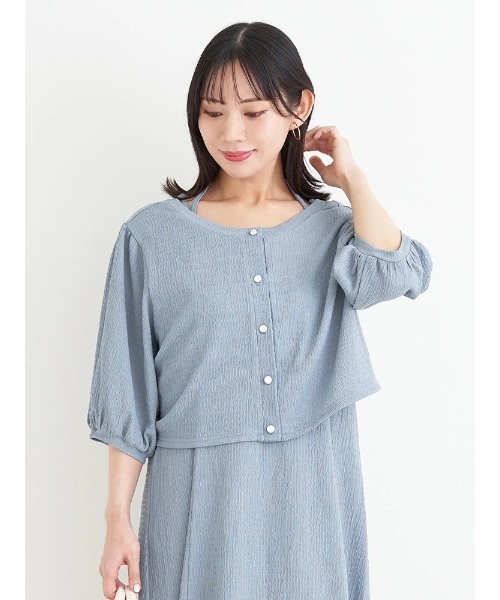 Re-J&SUPURE(リジェイアンドスプル)の「【大きいサイズ】【マルチWAY】リボンカーディガン×キャミワンピース(ワンピース・レディース・ブルー/ブラック/ベージュ・XXXX-LARGE/XXX-LARGE/XX-LARGE)」の22枚目の写真