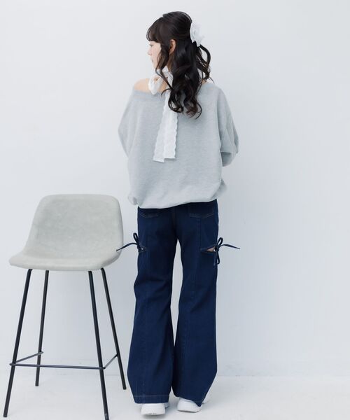 ems excite(エムズエキサイト)の「スリットリボンデニムPT(デニムパンツ・レディース・ライトブルー/ダークブルー・SMALL/MEDIUM)」の22枚目の写真