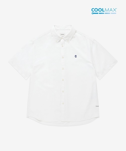 COVERNAT(カバーナット)の「COOLMAX C LOGO OXFORD HALF SHIRT(シャツ/ブラウス・メンズ・オフホワイト/グレー/ブルー・X-SMALL/X-LARGE/LARGE/MEDIUM/SMALL)」の1枚目の写真