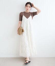 le.coeur blanc | パッチワーク風レースキャミワンピース(ワンピース)