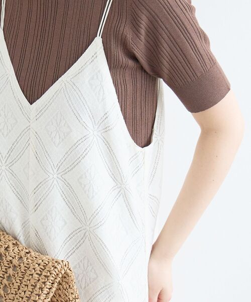 le.coeur blanc(ルクールブラン)の「パッチワーク風レースキャミワンピース(ワンピース・レディース・オフホワイト/ブラック・38)」の10枚目の写真