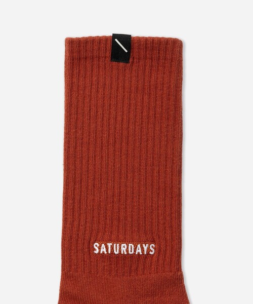 Saturdays NYC(サタデーズ ニューヨークシティ )の「Saturdays Ankle Logo Socks(ソックス/靴下・メンズ・ブラック/レンガ/ホワイト・FREE)」の4枚目の写真