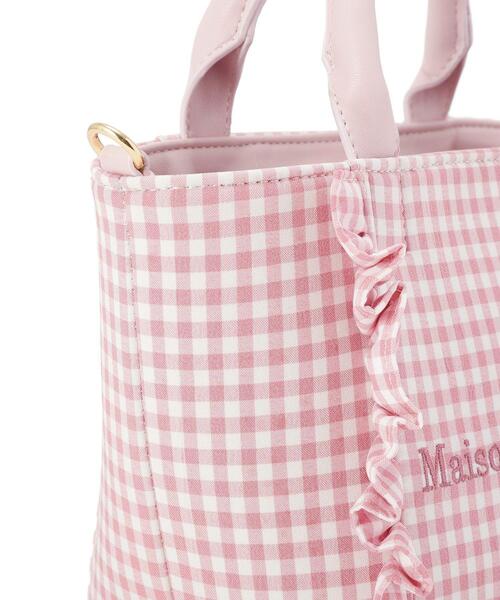 Maison de FLEUR（メゾンドフルール）の「ギンガムフリル2Wayバッグ（ショルダーバッグ・レディース・ブラック/ピンク・FREE）」の17枚目の写真