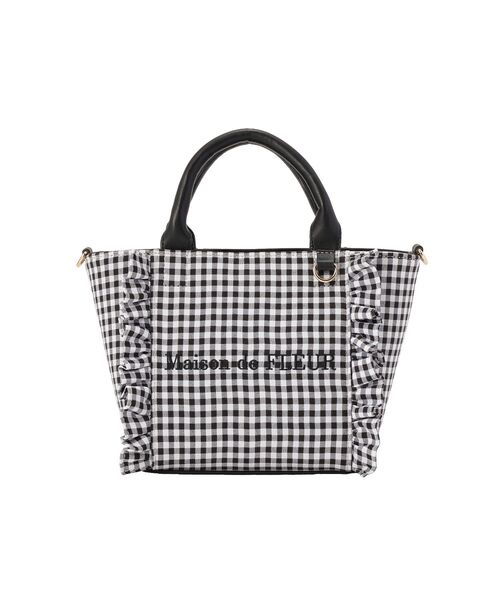 Maison de FLEUR（メゾンドフルール）の「ギンガムフリル2Wayバッグ（ショルダーバッグ・レディース・ブラック/ピンク・FREE）」の21枚目の写真