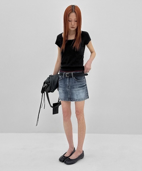 BLACKUP（ブラックアップ）の「[MADE] コゼッティレースUネック半袖Tシャツ（Tシャツ/カットソー・レディース・ブラック/グレー/アイボリー・FREE）」の11枚目の写真