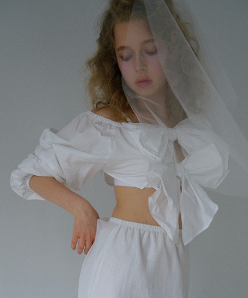 HONEY MI HONEY(ハニーミーハニー)の「taffeta ribbon bolero(カーディガン/ボレロ・レディース・ブラック/ホワイト/ピンク・FREE)」の13枚目の写真