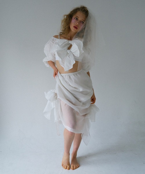 HONEY MI HONEY(ハニーミーハニー)の「taffeta ribbon bolero(カーディガン/ボレロ・レディース・ブラック/ホワイト/ピンク・FREE)」の15枚目の写真