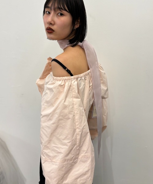 HONEY MI HONEY(ハニーミーハニー)の「taffeta ribbon bolero(カーディガン/ボレロ・レディース・ブラック/ホワイト/ピンク・FREE)」の6枚目の写真