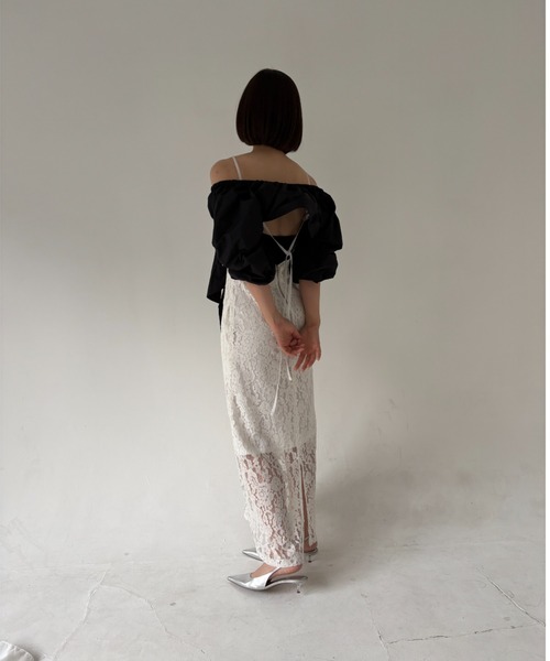 HONEY MI HONEY(ハニーミーハニー)の「taffeta ribbon bolero(カーディガン/ボレロ・レディース・ブラック/ホワイト/ピンク・FREE)」の11枚目の写真