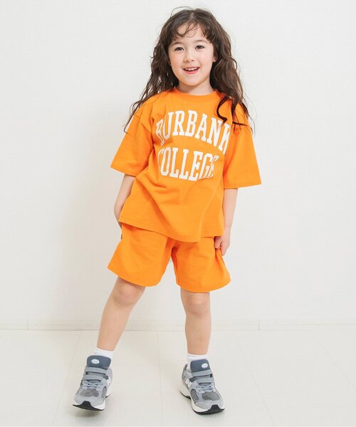 BREEZE（ブリーズ）の「【WEB限定】ゆるカレッジワイドシルエットセットアップ_ワンマイル（ルームウェア/パジャマ・キッズ・オレンジ/ブラウン/サックスブルー・90/100/110/120/130/160/140/150）」の9枚目の写真