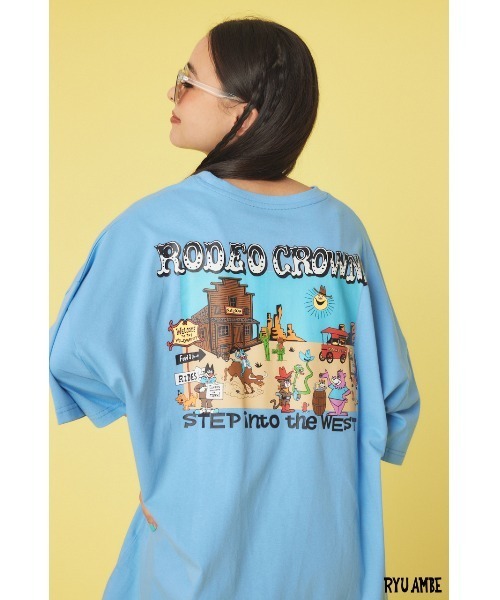 RODEO CROWNS WIDE BOWL（ロデオクラウンズワイドボウル）の「(ryu ambe)SITW Tワンピース（ワンピース・レディース・オフホワイト/ブルー/イエロー/ブラック・FREE）」の7枚目の写真