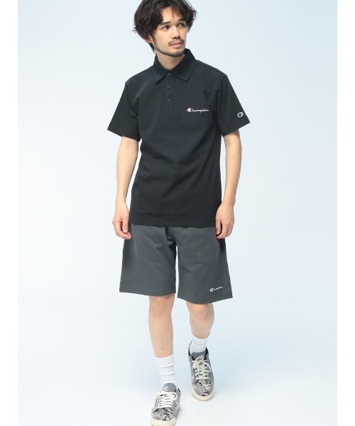 Champion(チャンピオン)の「Champion (チャンピオン) ポロシャツ 半袖 C3X361 胸ロゴ 袖ワッペン シャツ ユニセックス(ポロシャツ・メンズ・ブラック/ダークグレー/ネイビー・LL/L/M)」の4枚目の写真