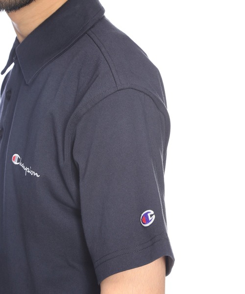 Champion(チャンピオン)の「Champion (チャンピオン) ポロシャツ 半袖 C3X361 胸ロゴ 袖ワッペン シャツ ユニセックス(ポロシャツ・メンズ・ブラック/ダークグレー/ネイビー・LL/L/M)」の13枚目の写真