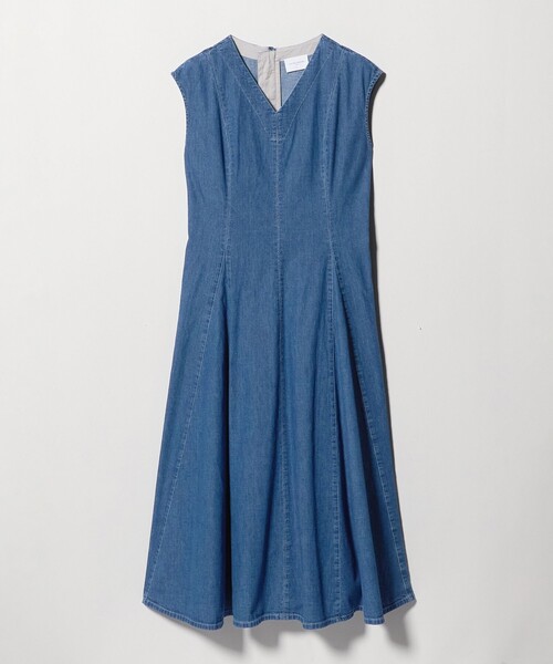 UNITED ARROWS（ユナイテッドアローズ）の「ステッチ Vネック デニムワンピース（ワンピース・レディース・ネイビー/コバルトブルー・38/36）」の18枚目の写真