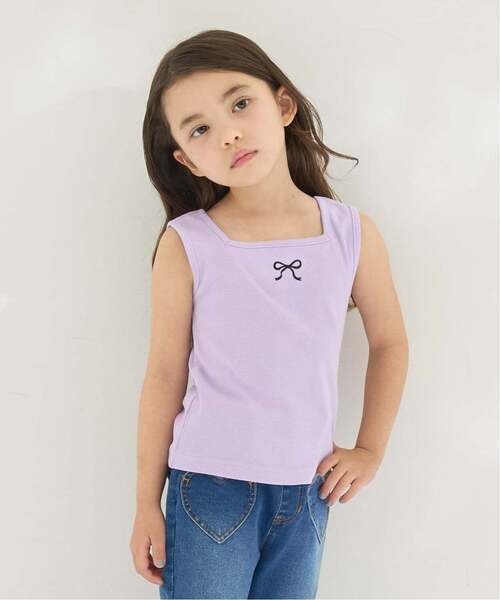 Lycee mine（リセマイン）の「【どちらが前でもOK】デザインタンクトップ【子供服】【キッズ】【女の子】（タンクトップ・キッズ・ピンク/ラベンダー/ミント/ブラック/ホワイト系その他・120cm/130cm/150cm/110cm/100cm/140cm）」の5枚目の写真