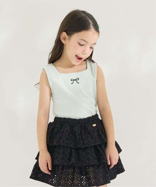 Lycee mine（リセマイン）の「【どちらが前でもOK】デザインタンクトップ【子供服】【キッズ】【女の子】（タンクトップ・キッズ・ピンク/ラベンダー/ミント/ブラック/ホワイト系その他・120cm/130cm/150cm/110cm/100cm/140cm）」の4枚目の写真